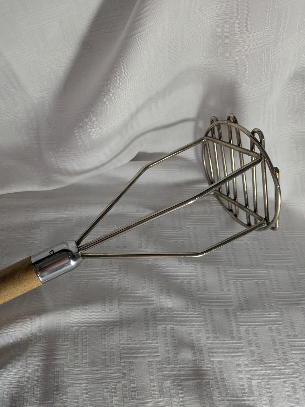 Vintage Extra Large Wood Handle Potato Masher Heavy Duty 18" Rustic Farmhouse